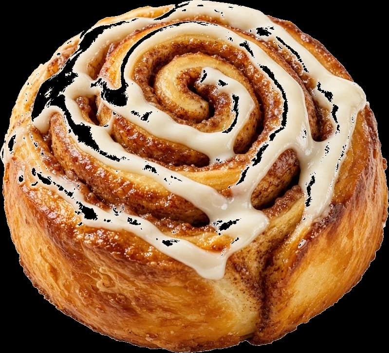 Cinnamon morning bun with cream-cheese glaze
